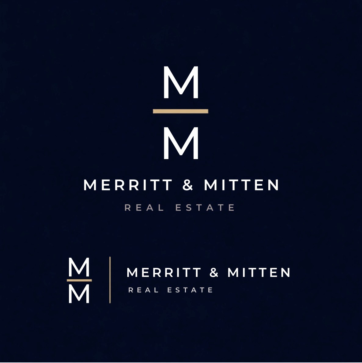 Merritt & Mitten Real Estate — M over M monogram with horizontal wordmark